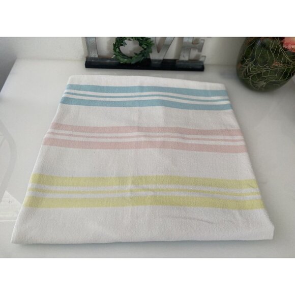 Vtg Baby Receiving Blanket Dundee 25X38 Stripes Pink Blue Nursery Swaddle 1970's - Picture 1 of 16